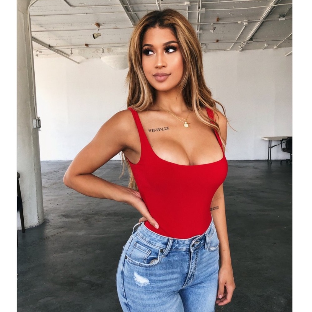 Agness Sister Tank Bodysuit (RED)